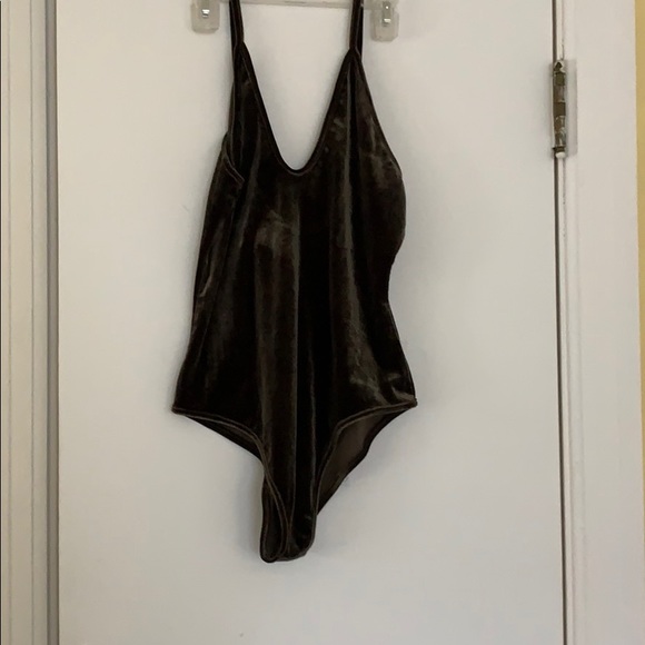 Other - Forest green velvet bodysuit-medium